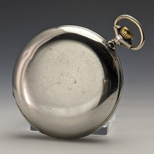 Around 1915 Antique Omega pocket watch silver plated open face works well